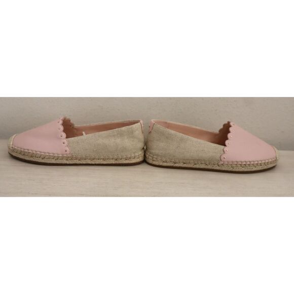Kate Spade Women Sz 5.5B Pink Gwendolyn Scalloped Espadrille Leather Flats - Picture 12 of 14